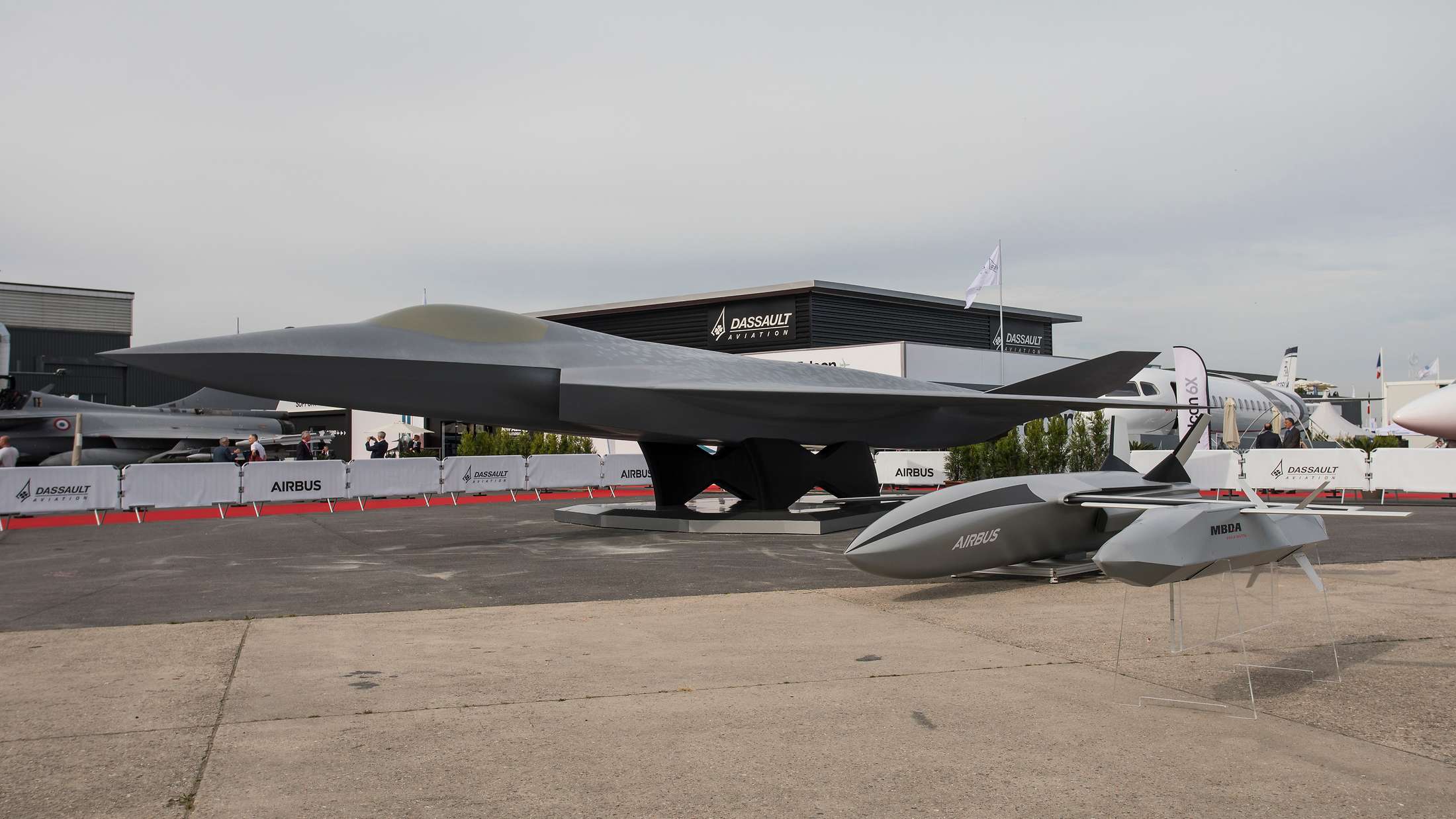 An image of a FCAS model jet at an airshow