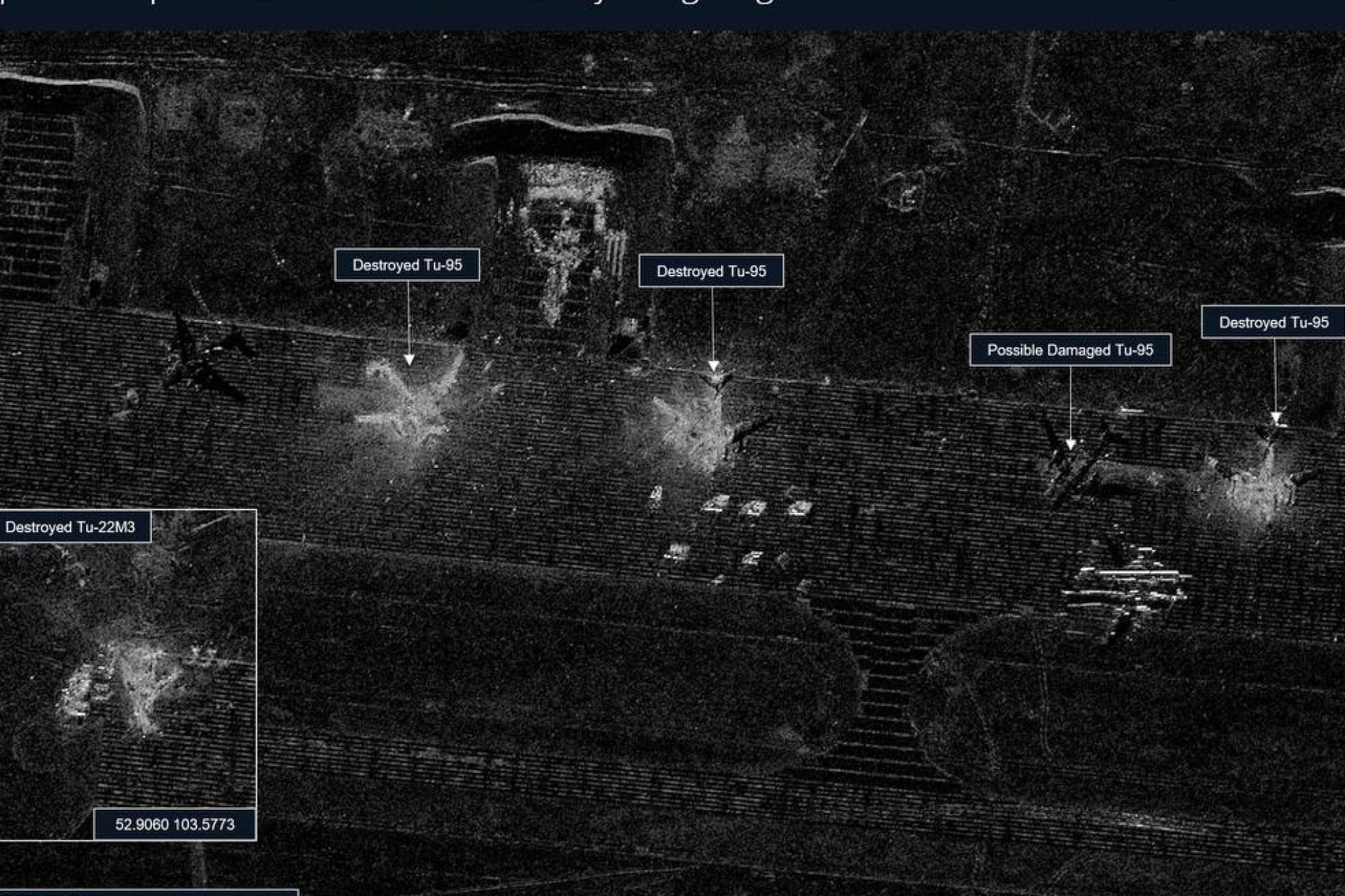 Satellite image of the Russian Belaya airbase in Irkutsk region, June 2, 2025. (Source: Chris Biggers/X)