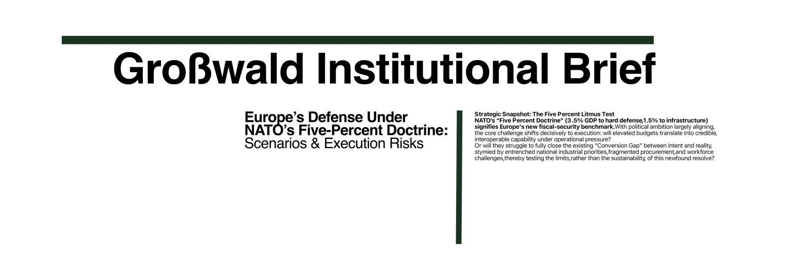 Europe’s Defense Under NATO’s Five‑Percent Doctrine: Scenarios & Execution Risks post image