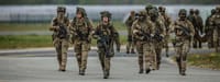 Bundeswehr soldiers on parade. Germany's armed forces number 186,705 soldiers and 81,048 civilians as of 31 July 2026.