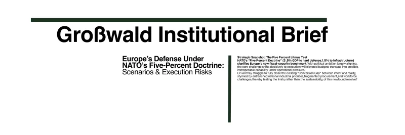 Europe’s Defense Under NATO’s Five‑Percent Doctrine: Scenarios & Execution Risks post image